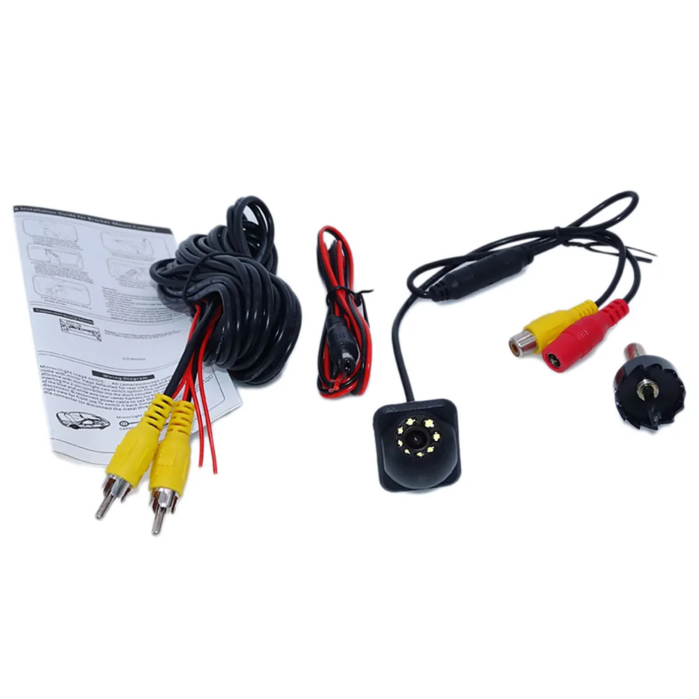 Автомобильная камера, универсальная, 170 градусов, боковая, заднего вида, HD, легко устанавливается, обратная, водонепроницаемая, парковочная, интуитивно понятный монитор, ночное видение, 8 светодиодный