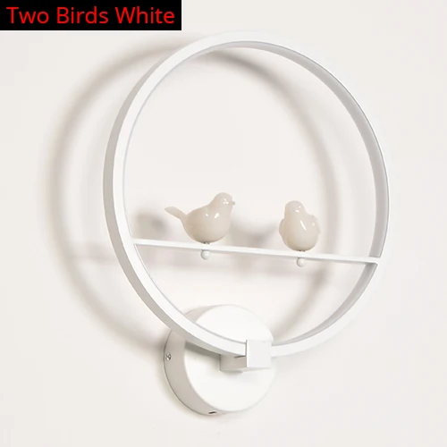 18W LED Wall Lamp Bedroom Bedside Wall Light Indoor Stair Corridor Lighting Decoration Deer Bird Lamp Aluminum+Iron AC90-260V - Цвет абажура: Two Birds White