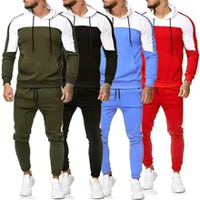 Men Spring Autumn Patchwork Long Sleeve Sweatshirt Tops long Pants Sets Sports Suit Tracksuit M0906 Men Spring Autumn Patchwork Long Sleeve Sweatshirt Tops long Pants Sets Sports Suit Tracksuit M0906