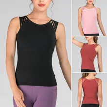 Женский, женский, без рукавов, сплошной цвет, дышащий жилет, топы для летних видов спорта, йоги, WHShopping