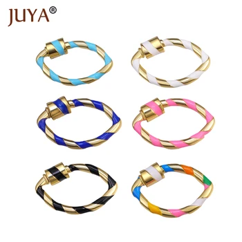 

Juya Colorful Oval Spiral Clasps Trendy Popular Hanging Chain Pedant DIY Necklace Bracelets Hand Made Accessories Jewelry Making