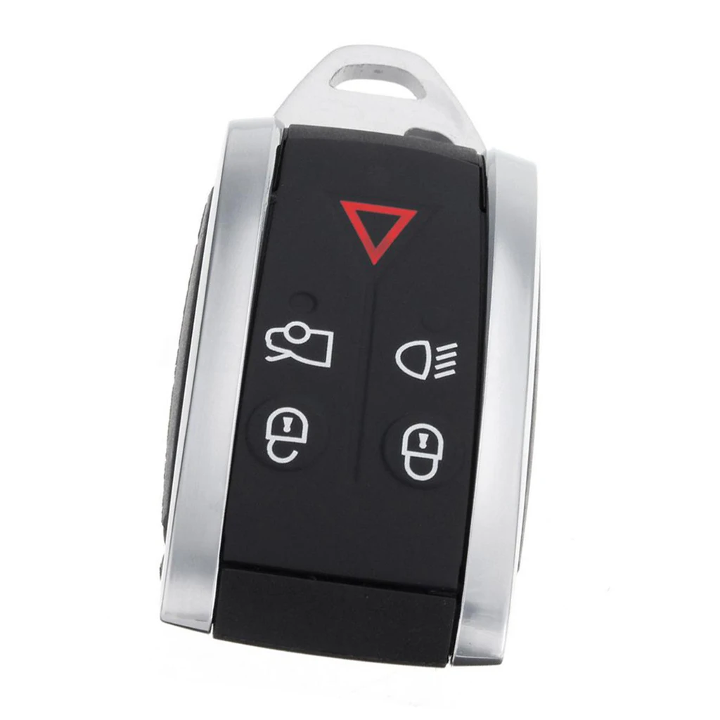 Remote Key Shell Case Fob Cover for 2007 2008 2009 2010 2011 2012 Jaguar XK XKR, 5 Buttons Pad Cover, Black