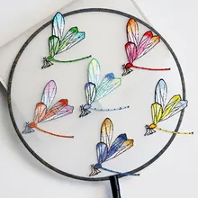 

Fashion High quality Embroidery Patches for clothing 3D dragonfly Embroidered iron on parches animal applique for backpack hat
