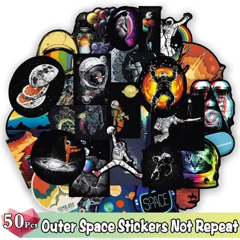 

50 Pcs Outer Space Graffiti Stickers Universe Astronaut for Luggage Backpack Phone Guitar Cool Creative Kids DIY Toy Sticker