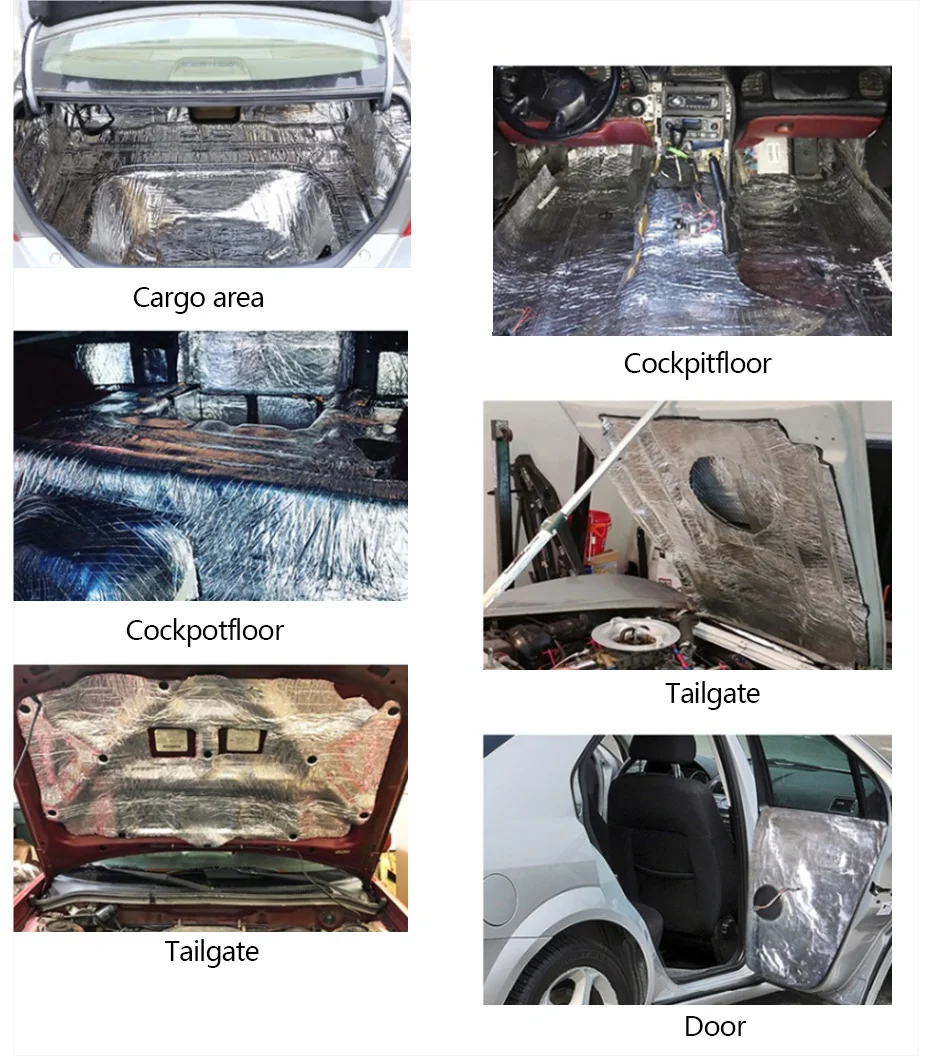 6 мм 236mil автомобиль грузовик брандмауэр тепла шумоизоляция изоляционный мат Шум самоклеящиеся пена звуконепроницаемые увлажнения коврик