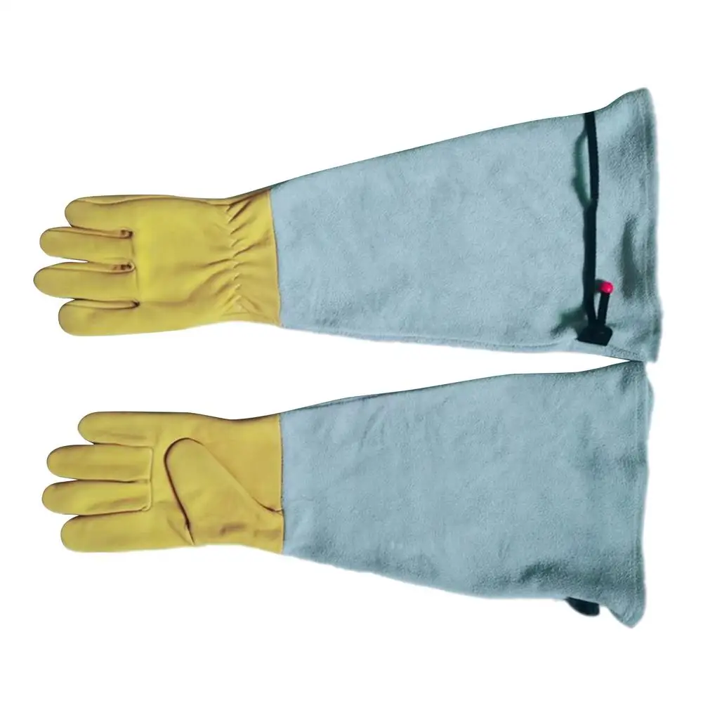 S/M/L/XLong Sleeve Goatskin Gloves Garden Gloves Rose Pruning Adjustable Cuff Gardening Supplies for Weeding Thorn