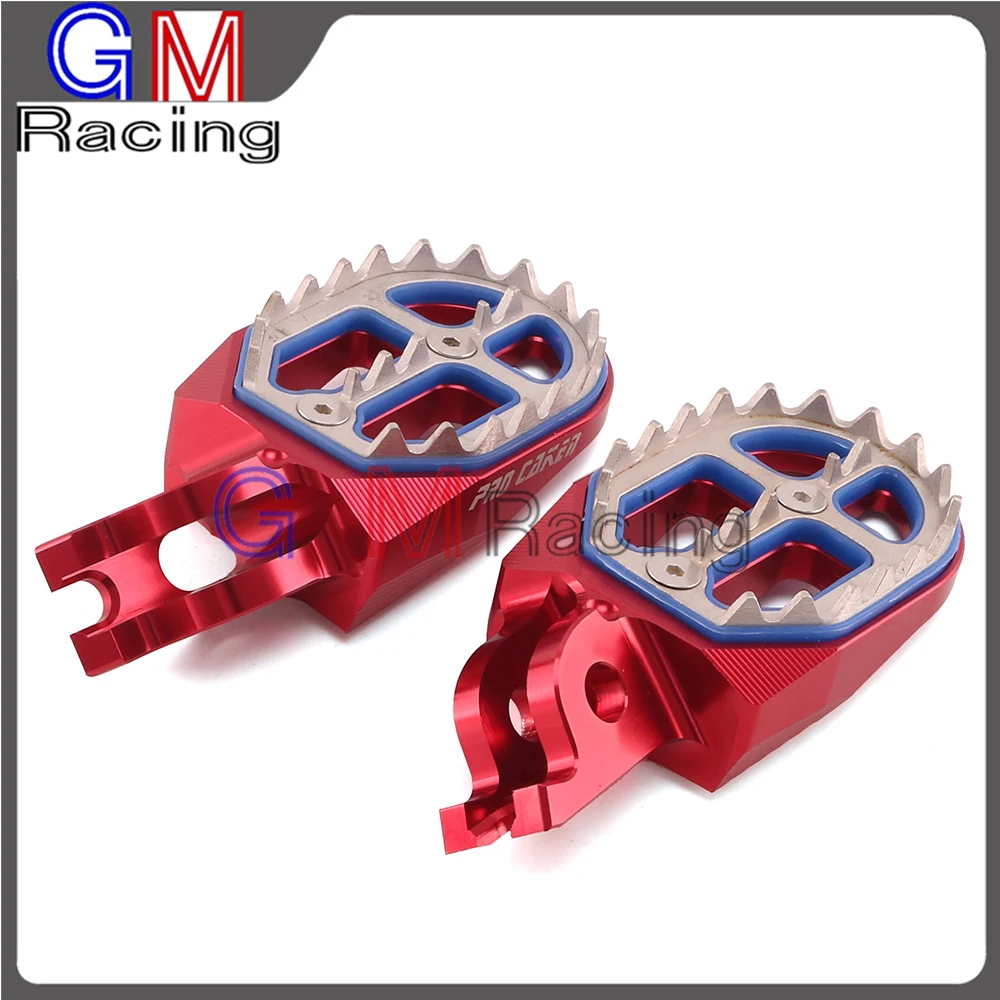 MX Aluminum CNC Foot Pegs Rest Footpegs Pedals For KAWASAKI KX250F 06-16 KX450F 07-16 KLX450R 08-13 KX 250F 450F Dirt Bike