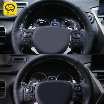 

CarManGo For LEXUS NX200 NX200t NX300h Car Sewing Steering Wheel Covers Cow Leather with Needle and Thread Interior Accessories