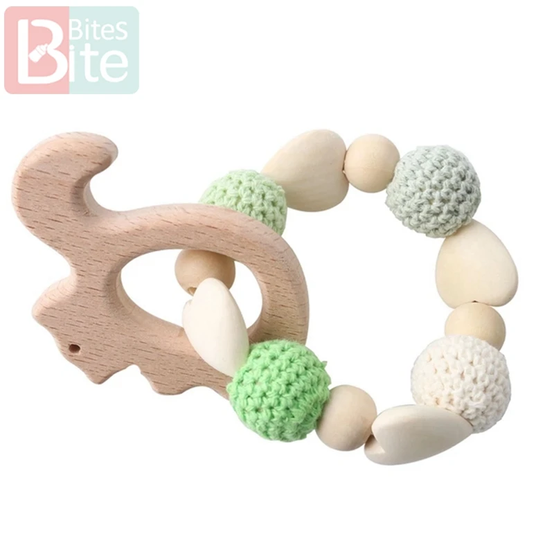 Squirrel Rattle Bite bites1pc детский деревянный Прорезыватель детская погремушка крючком бусы подарки на год Прорезыватель для зубов из пищевого силикона безопасные игрушки - Цвет: Squirrel Rattle