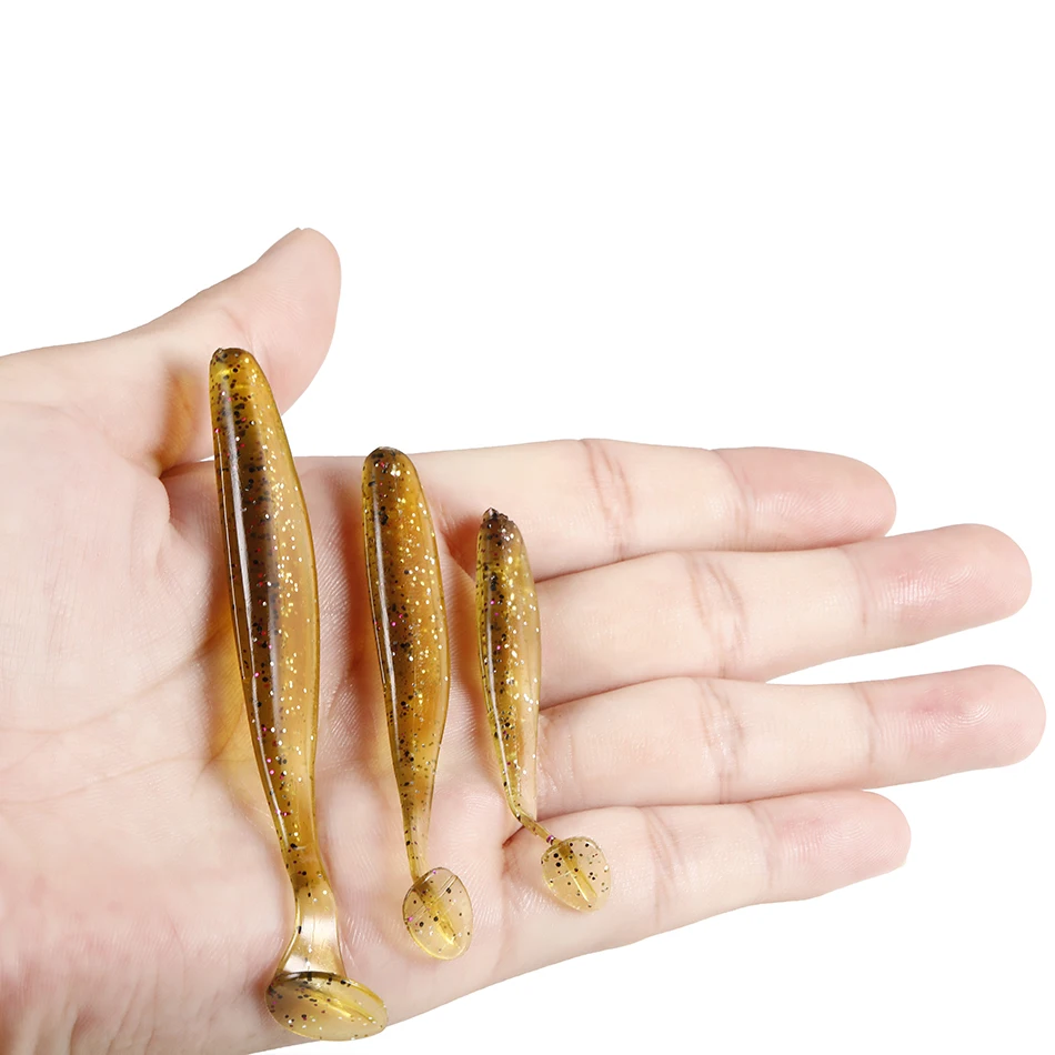 10pcs/Lot Fishing Jig Wobblers Soft Lures 70mm 55mm Easy Shiner Double Color Silicone Artificial Bait Swimbait Carp Bass Tackle