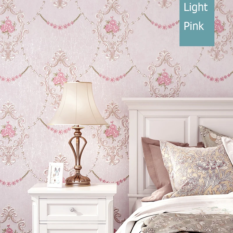 Light Pink Vintage Floral Wallpaper