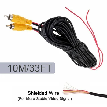 

Universal Car Reverse Rear View Parking Camera Video Cable Trigger Wire RCA Plug Lead Cord Extension Cables 10M