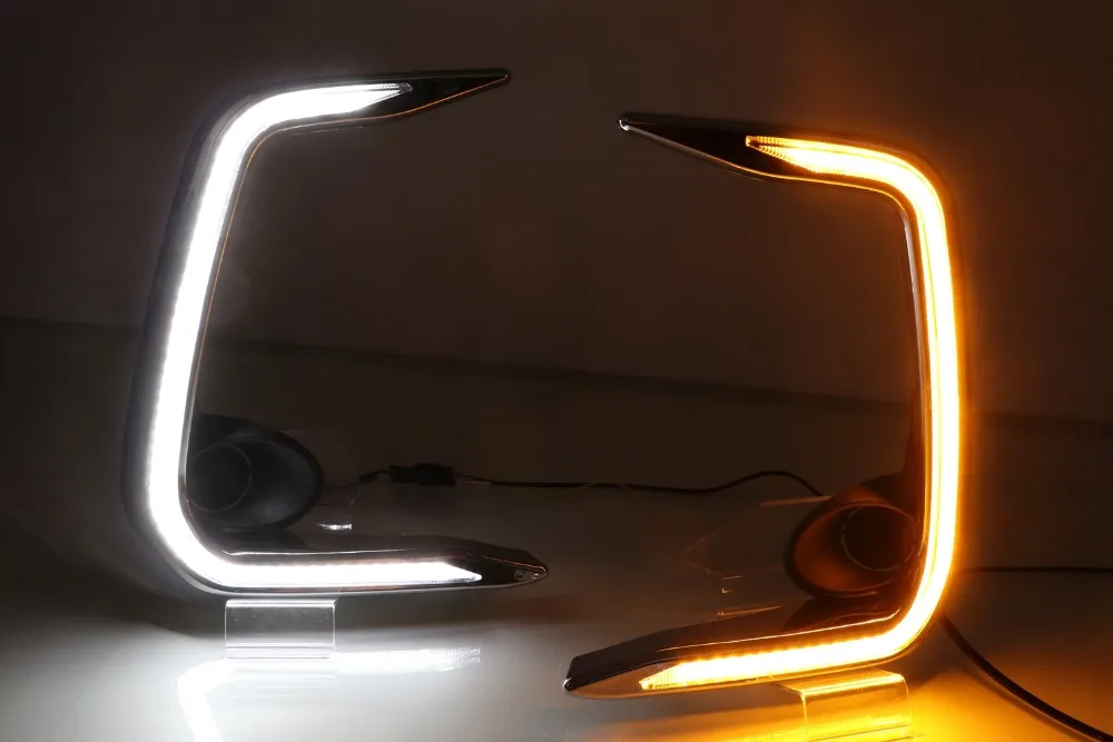 Год для Защитные чехлы для сидений, сшитые специально для Toyota Corolla Дневной светильник Altis Auris автомобильные аксессуары светодиодный DRL головной светильник для Corolla Противотуманные светильник
