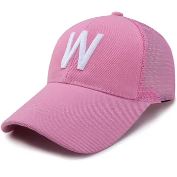 

Embroidery Mesh Baseball Cap Cotton Letter W New Men Women Snapback Cap Adjustable Sport Hats Leisure Fishing Caps
