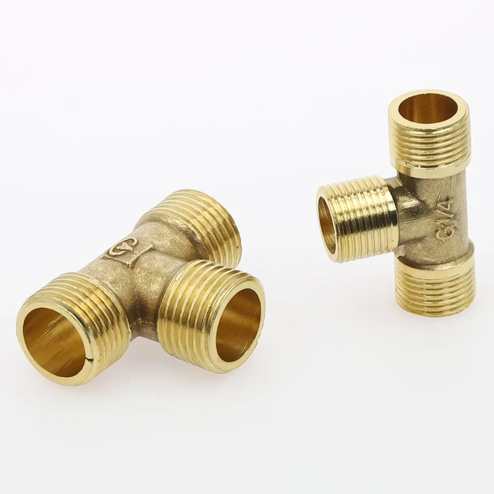 1 шт. 1/4 &quot3/8&quot 1/2 &quotBSP Тип тройника тройник 3 ходовой латунный фитинг для труб