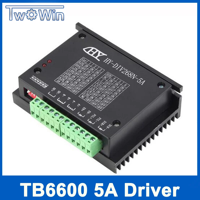 Híbrido de Duas Fases para o Cnc Controlador do Cnc de Tb6600 1723 do Motorista do Motor de Passo Nema Único Machados Motor Deslizante 0.2-5a Tb6600