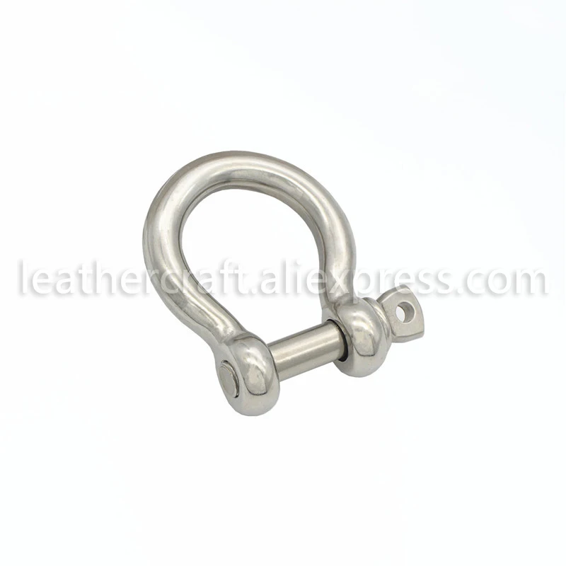 1 개 스테인레스 스틸 Carabiner D 보우 걸쇠 Fob 열쇠 고리 열쇠 고리 후크 나사 조인트 커넥터 버클 솔리드 메탈 2 크기