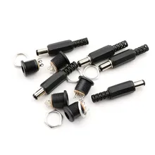 Hot Sell 10 pcs/set 12V 3A Plastic Male Plugs+ Female Socket Panel Mount Jack DC Power Connector Electrical Supplies