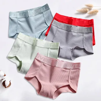 

Women Cotton Panties Set soft comfort Briefs Breathable Lingerie Letter Mid-waist underwear Female Underpants intimates #F
