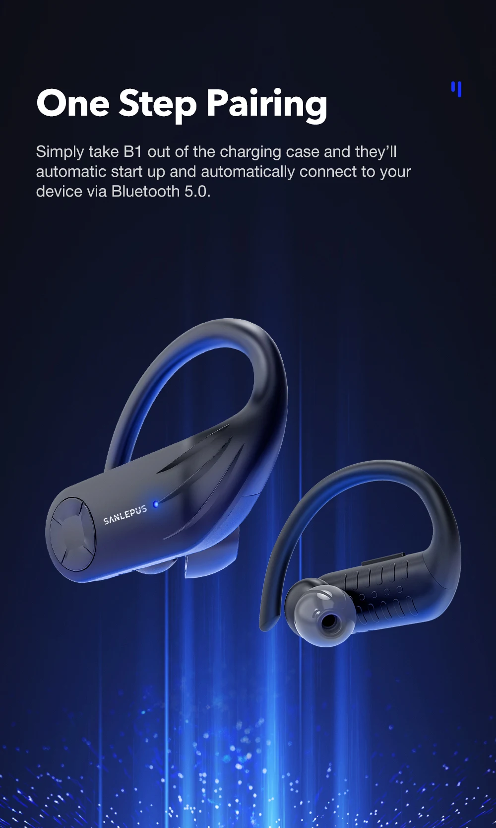 SANLEPUS TWS Bluetooth наушники с микрофоном светодиодный дисплей беспроводные Bluetooth наушники водонепроницаемые с шумоподавлением