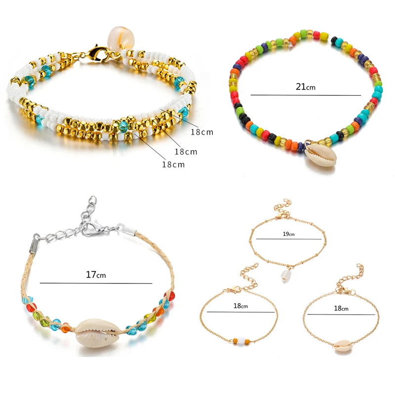 1 шт HWetR Boho женский натуральный бисер в виде ракушки кулон браслет-цепочка на щиколотку Шарм ноги ювелирные изделия