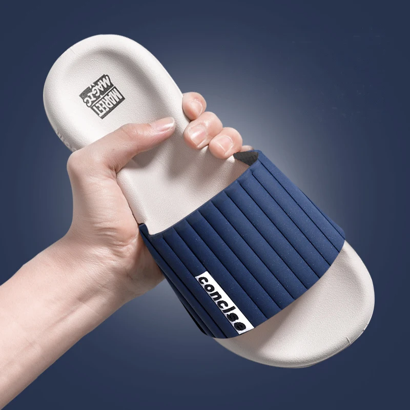 

WOTTE Mute Sippers Men Platform Shoes EVA Soft Indoor Home Slides For Men Non-slip Summer Sandals Couples Bathroom Shoes Shower