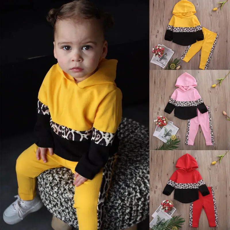 

Fall Autumn Kids Baby Boy Girls Clothes Hooded Shirt Tops Pants Baby Child Outfits Spring Tracksuit Set