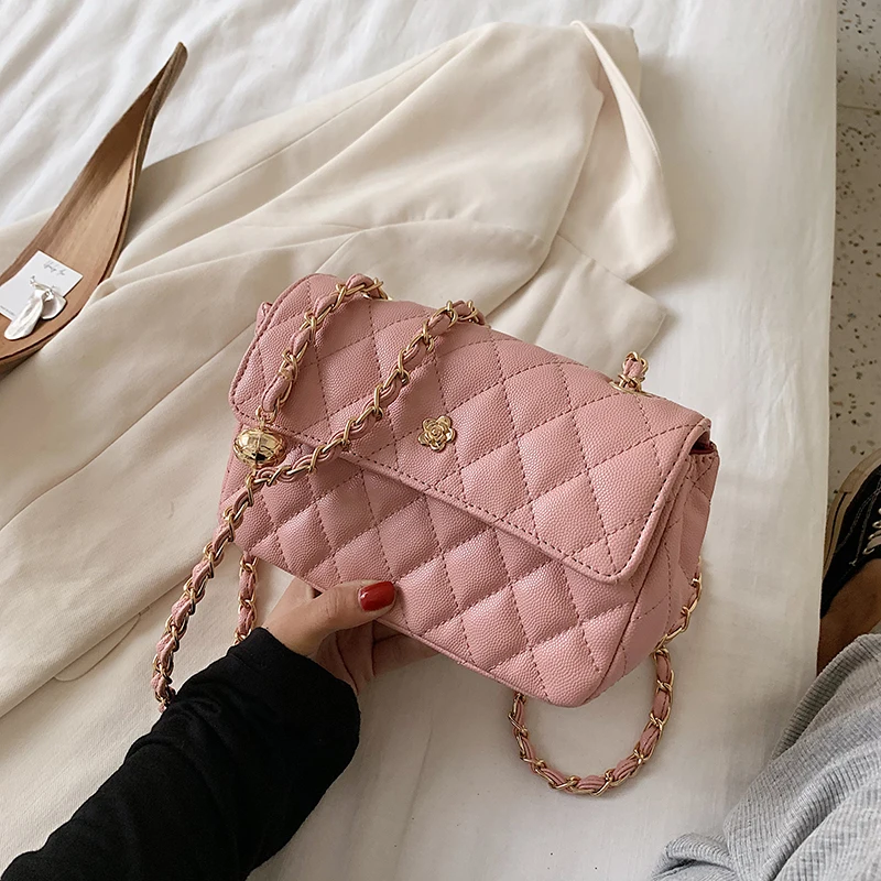 

Fashion All-match rhombus lattice Women's diagonal package PU 2020 New Classic Retro Style Lady Shoulder Bag Girl's Bag