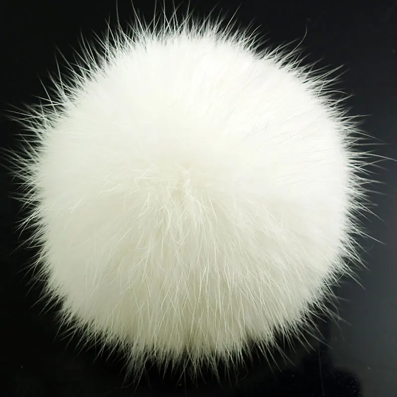 

8CM~9CM Big Real Rabbit Fur Pompom KeyChain True Bunny Fur Pom Poms Key Rings Natural Furry Pompon Fluffy Hair Wool Plush Ball