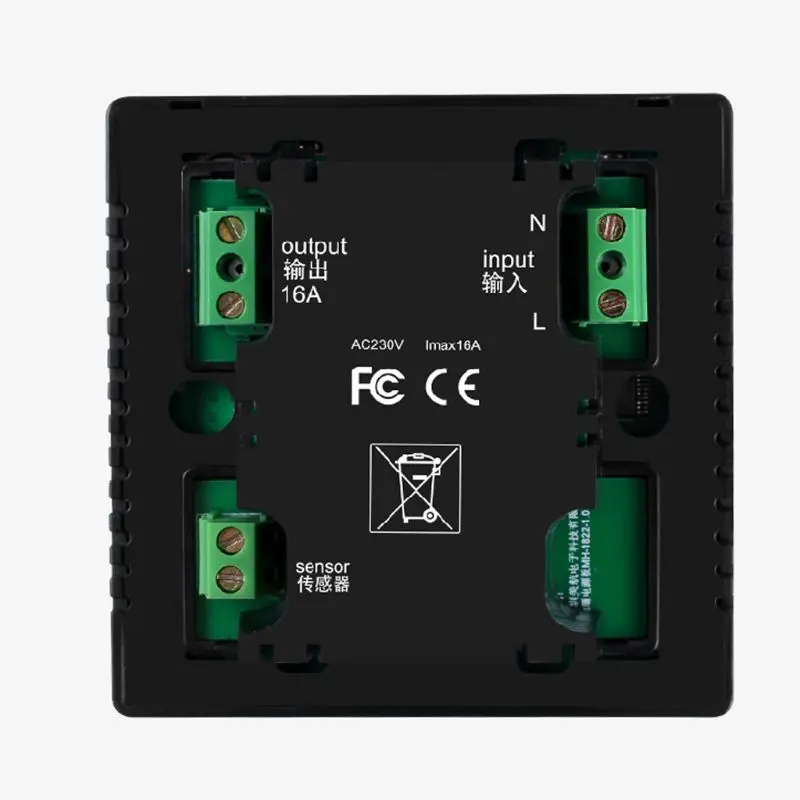 High-power Electric Heating Floor Heating Thermostat Touch Screen Black Backlight Dual-temperature Dual-control Floor Heating Th
