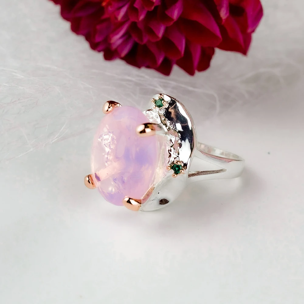 Очаровательное овальное розовое циркониевое кольцо серебряного цвета ювелирные изделия красивые кольца на палец для женщин последние ювелирные изделия