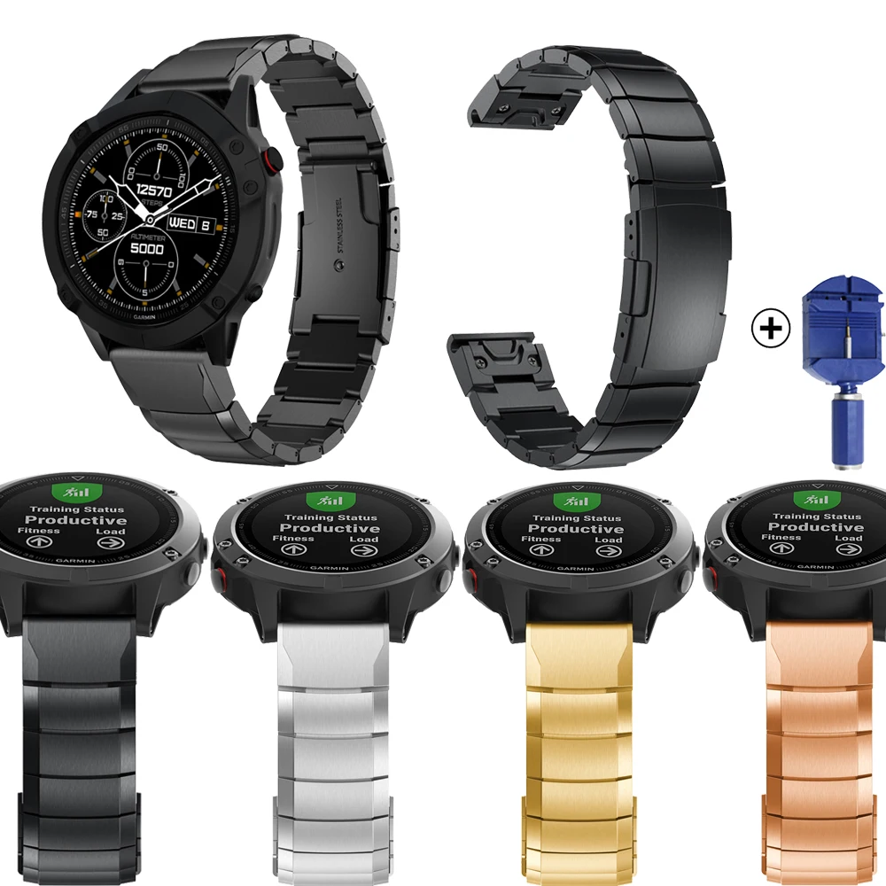 20 мм/22 мм/26 мм ремешок из нержавеющей стали для Garmin Fenix6 6X 5 5X плюс 5S 6S pro S60 Mk1 отлично