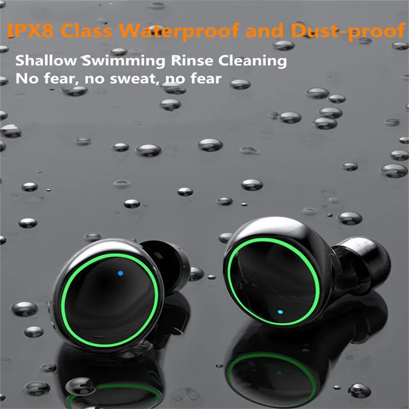 C5S IPX8 Waterproof TWS bluetooth 5.0 Earphone Wireless Earbuds 3500mAh Power Bank Headset Smart Touch with Mic