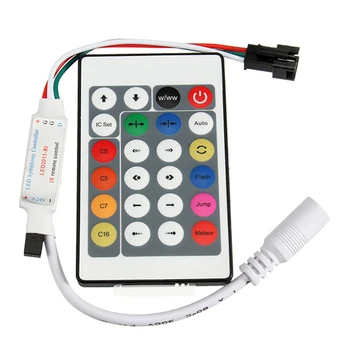 

Mini 24Keys IR Wireless Remote Controller For WS2811 WS2812 WS2812B WS6812 LED Strip Light DC5-24V Adjust Brightness Dimmer Tape