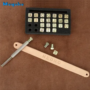 

Mogoko 27pcs Leathercarft Stamping Tool Set 26 Letters Alphabet Stamps Steel Punch Tool 6mm +1 Stamping Handle for Leather Craft