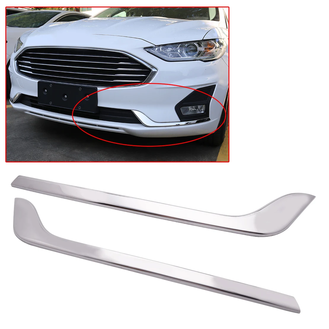 Стальной передний бампер спойлер в полоску подходит для Ford Fusion Mondeo