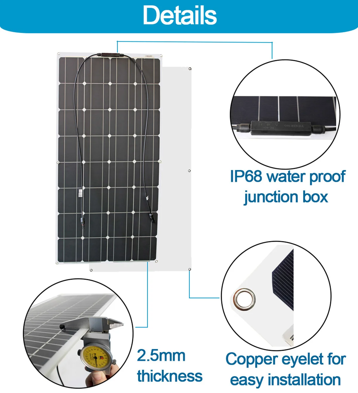 100w 패널 태양열 200w 12v 모노 태양 전지 야외 유연한 태양 전지 패널 키트, 조명 홈 납 산성 배터리