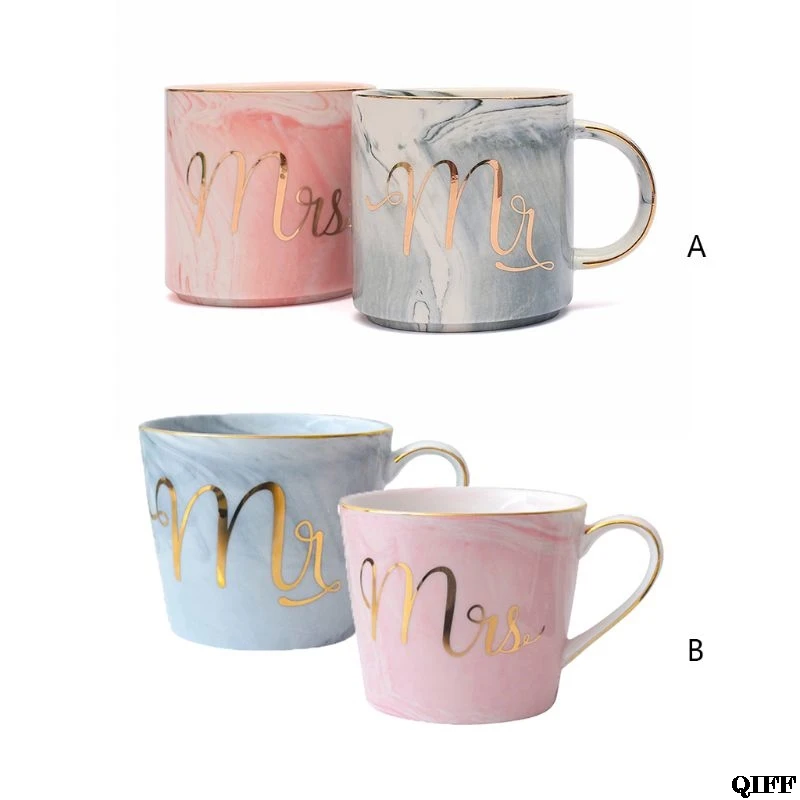 

11.2oz Mr & Mrs Mugs Set Of 2 Marble Tea Coffee Cup Mug Wedding Gift Present 18NOV24