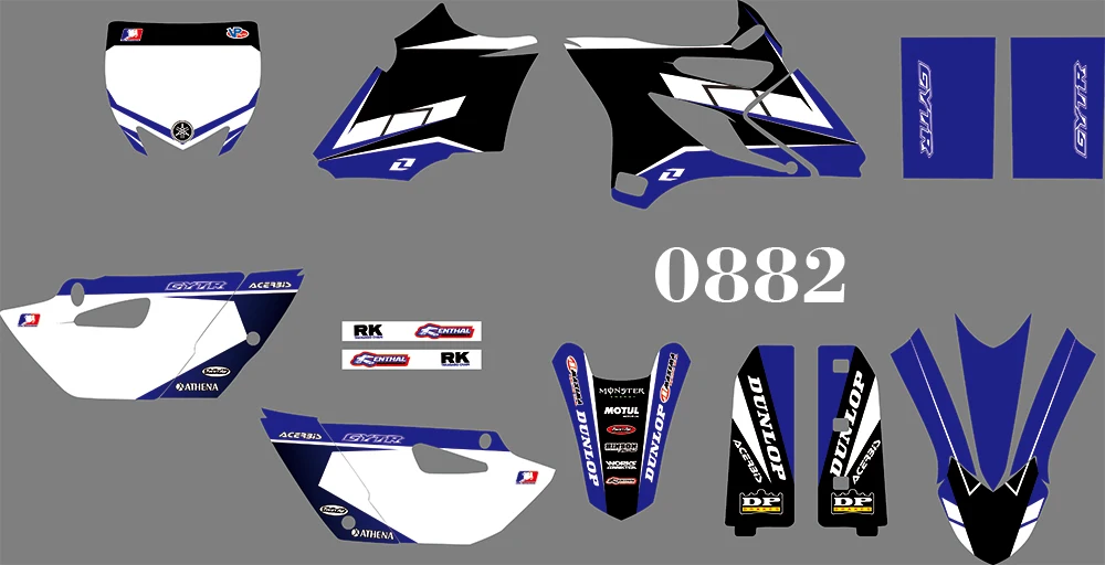 0882 мотоциклетные команды графические и фоны наклейки Наборы для Yamaha YZ85