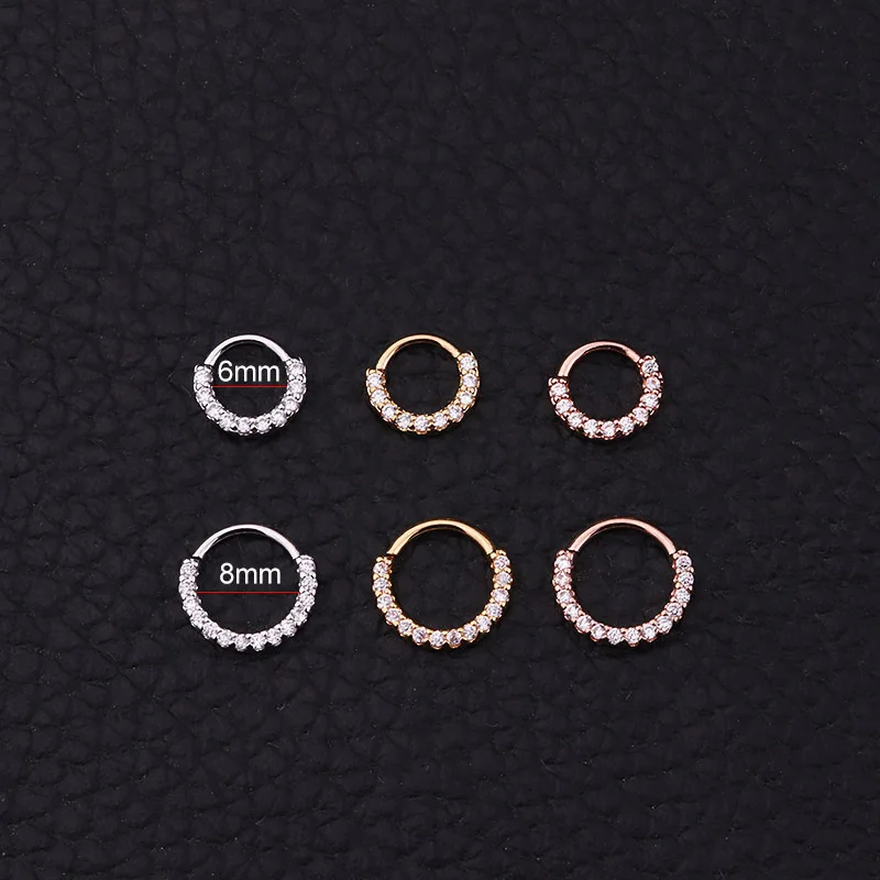 Алиэкспресс Лидер продаж Изящные серьги кольцо для носа медный гальванический набор бриллиантов шпильки для носа Европа и ювелирные изделия из Америки