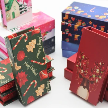 

Newcome Christmas Eyelashes Box 10/20/30 Pieces Cheap Wholesale Beauty Mink Eyelashes Vendor Rectangle Bulk Box Package