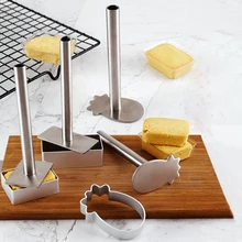 10pcs/set Cookie Cutter Mold Rectangle/Ellipse/Pineapple Shape Cake Pie Biscuit Cutting Press Stamp Molds Pastry Tools