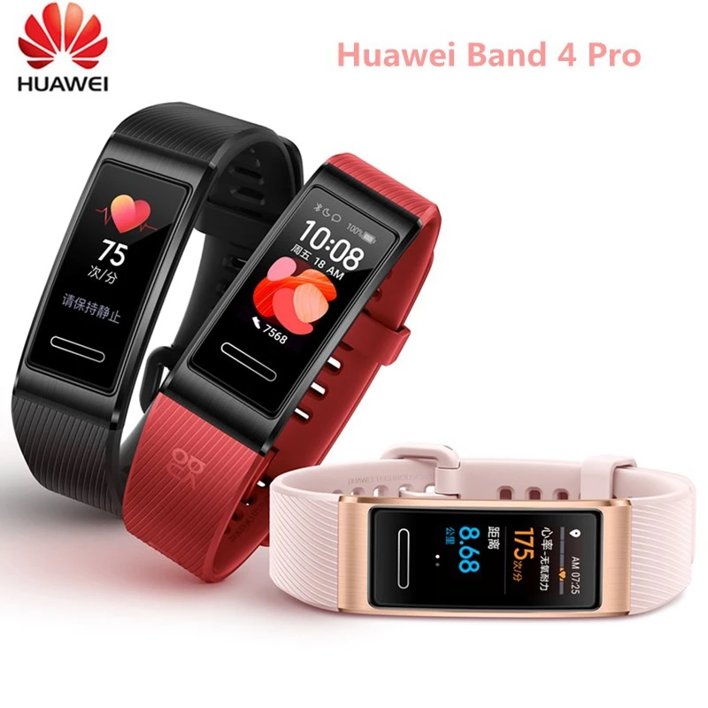 Huawei-band Pro Gps Banda Inteligente Esporte Pulseiras 0.95 Dial Colorido Spo2 Oxigênio no Sangue Monitoramento da Saúde do Coração Original