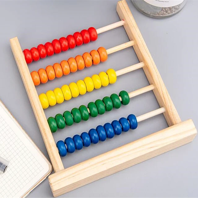 Mini Wooden Abacus Children Early Math Learning Toy Numbers Counting Calculating Beads Abacus Montessori Educational Toy 5