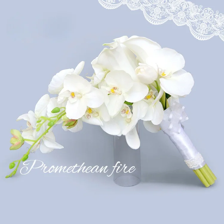 Waterfall Wedding Bouquet White Calla Lily Bouquets Ramo De Novia