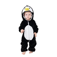 Vêtements d'hiver pour bébés filles et garçons, combinaisons à capuche en flanelle, motif Animal de dessin animé, manches longues, barboteuse avec fermeture éclair pour tout petits de 0 à 3 ans