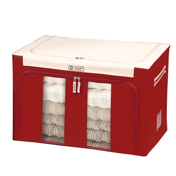

Waterproof Oxford Cloth Folding Steel Framework Clear Storage Box Large Capacity Clothing Quilt Organizer
