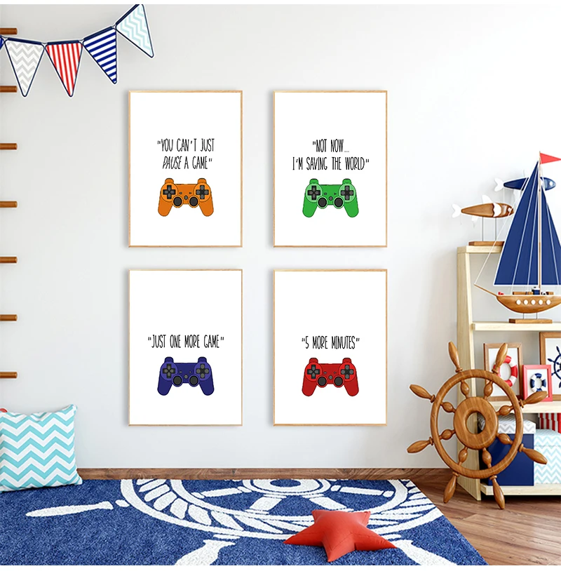 Video Game Wall Art Canvas Painting Nursery Boys Wall Decor , Gaming Party  Poster Prints Child Boy Gifts Gaming Room Decoration - AliExpress
