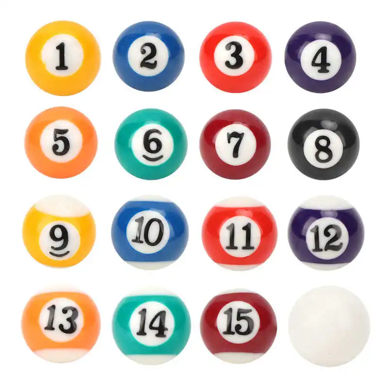 16PCS Eco-friendly Resin Mini 2.5CM Children Billiard Ball Toy Pool Table Accesssory