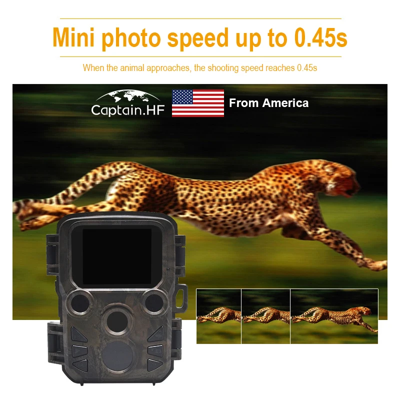 US Captain 1080P Мини Фото Ловушка IP66 Охотничья Наружная Камера Видео Наблюдения за